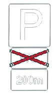 Auskreuzvorrichtung Typ 5 für VZ 314, auch mit Zusatzzeichen